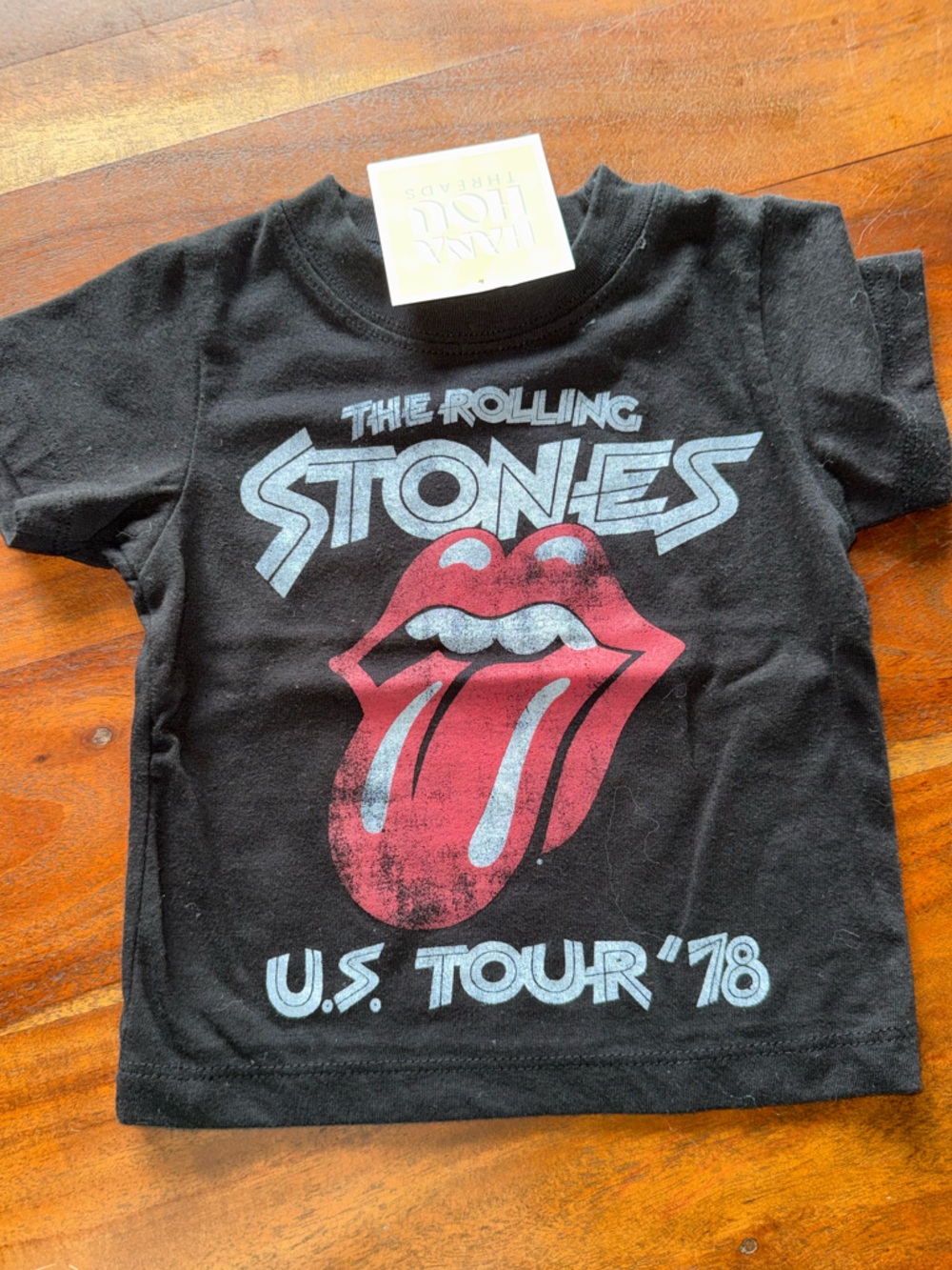 The Rolling Stones Kids Black Tee with Red‎ Tongue Graphic